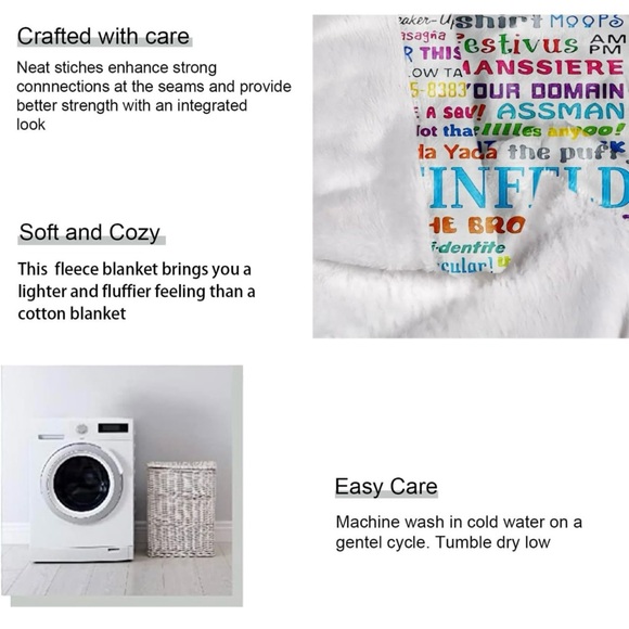 Seinfeld 50in x 80in Blanket Comfort Warmth Soft Plush Throw. Brand New - Picture 4 of 4